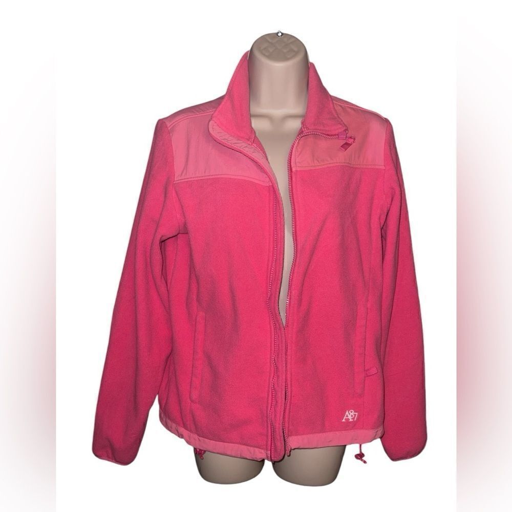 Aéropostale   Poly fleece  Fuchsia Magenta Pink Mock Neck Collar Colorblock